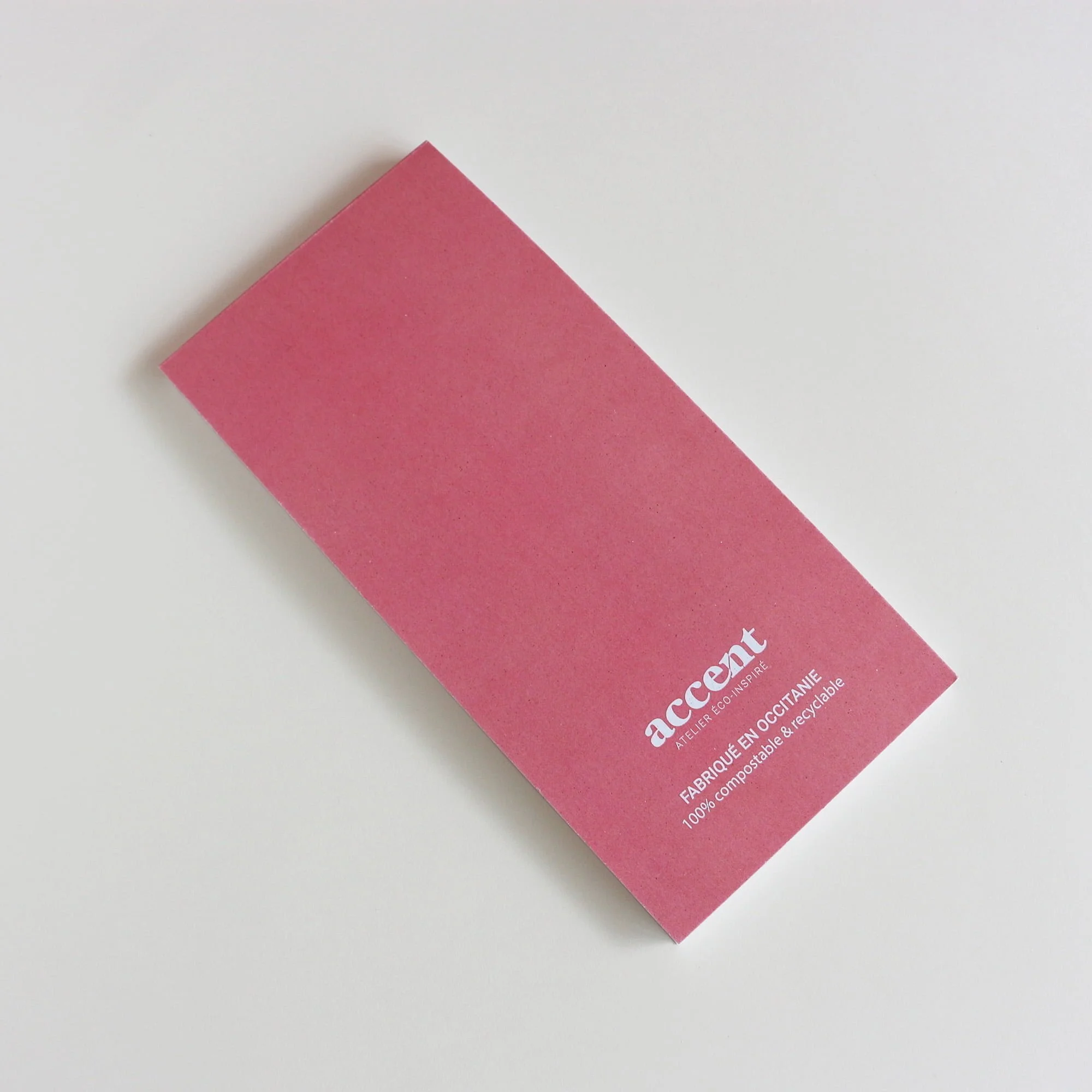 Bloc-notes eco-responsable rose dos - Accent papeterie