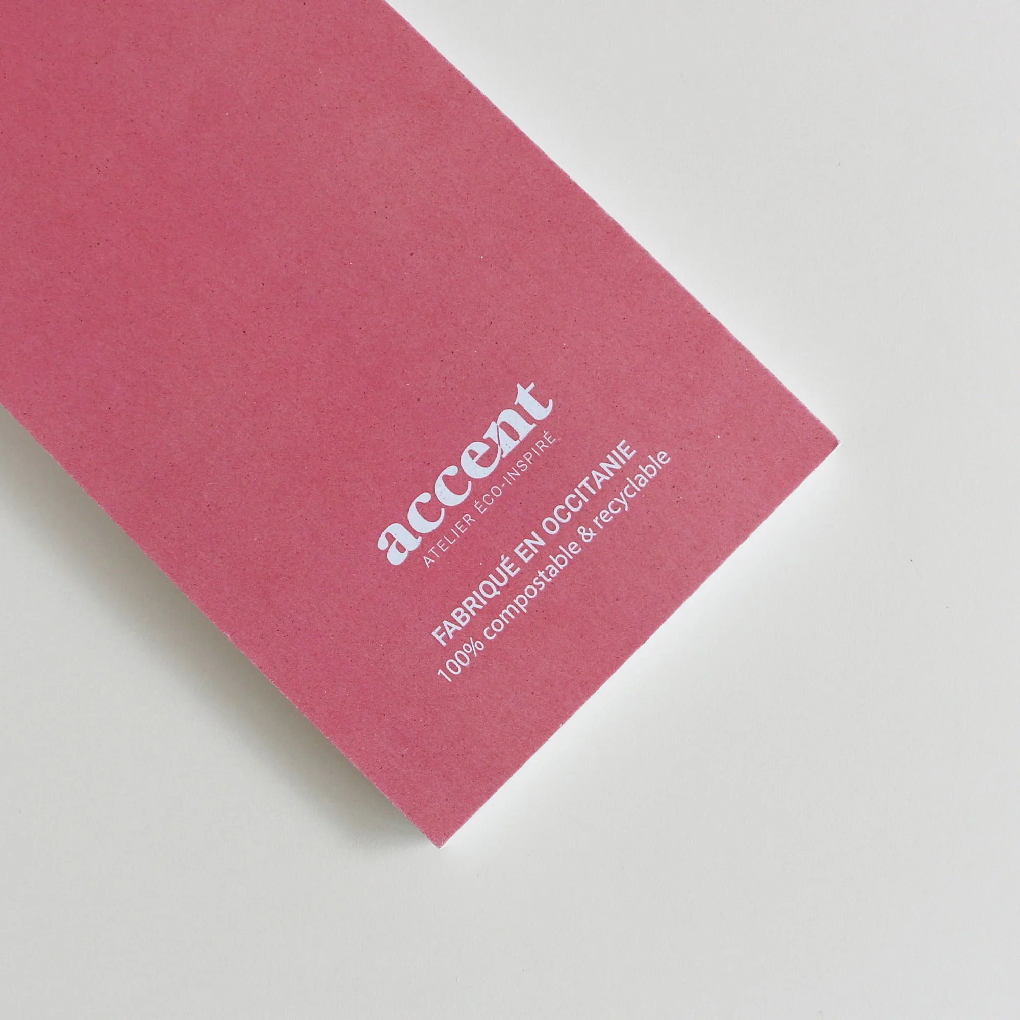 Bloc-notes eco-responsable rose dos zoom - Accent papeterie